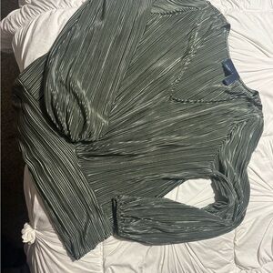 Daytrip Olive Green Pleated Blouse